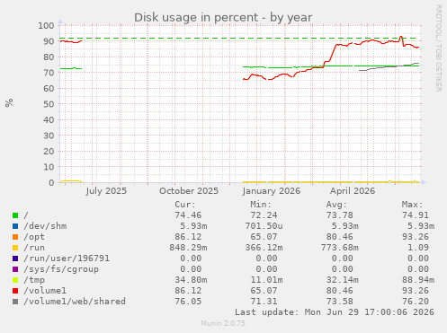 Disk usage in percent