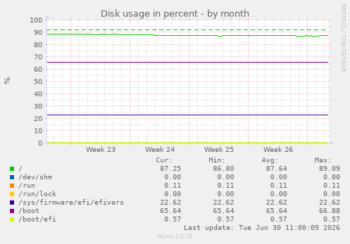 Disk usage in percent