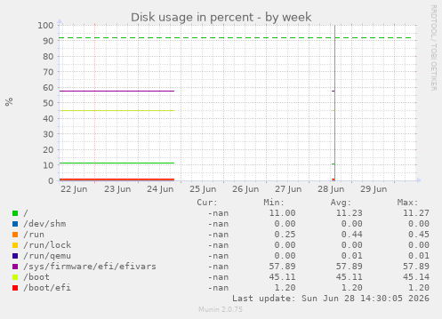 Disk usage in percent