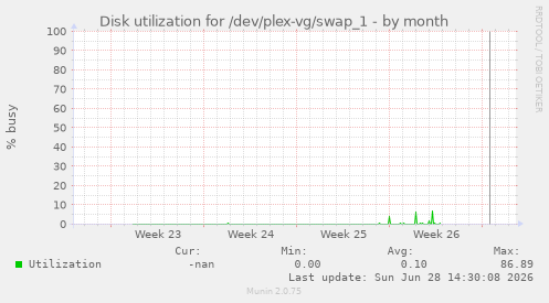 Disk utilization for /dev/plex-vg/swap_1