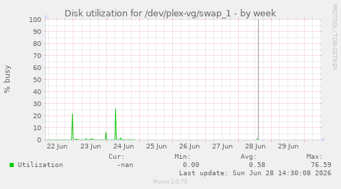 Disk utilization for /dev/plex-vg/swap_1