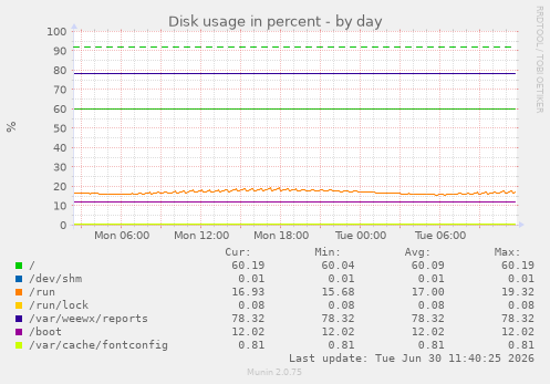 Disk usage in percent