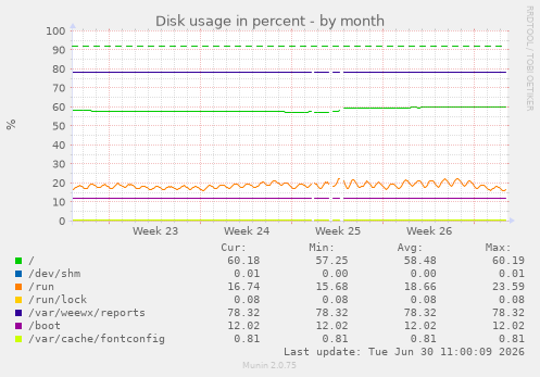 Disk usage in percent